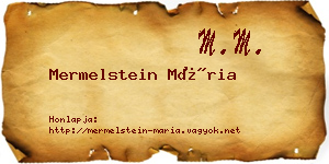 Mermelstein Mária névjegykártya